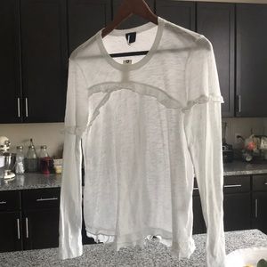 NWT Anthropologie Left of Center Ruffle Tee Sz XS